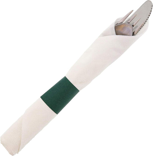 Royal Hunter Green Napkin Bands with Self-Sealing Glue and Bond Paper Construction, Package of 2,500