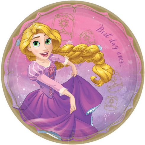 Rapunzel Themed Party Supplies: Bundle Includes Round Dinner Plates and Napkins for 16 People