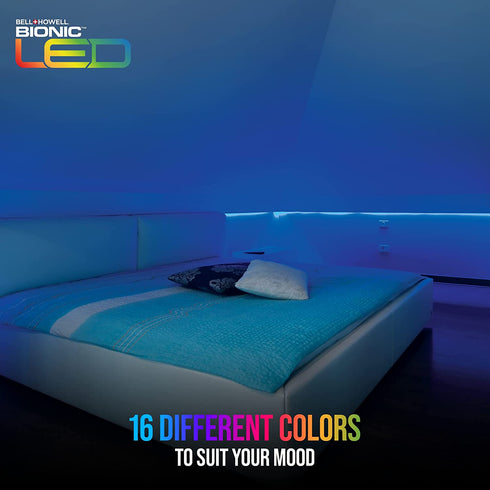 Bionic LED Tape Light by Bell+Howell LED Strip Light Color Changing Light in 16 Colors, 4 Modes with Remote Control - Backlight RGB String / LED Lights for Bedroom, Living Room, Kitchen As Seen On TV