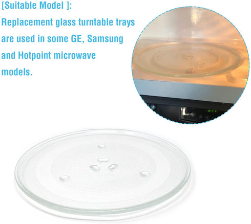 APPLIANCEMATES 11.25" Microwave Glass Turntable Plate Replacement Compatible with GE and Samsung- 11 1/4" Microwave Glass Turntable Tray Replaces WB49X10097,WB39X0078,WB49X10034,EAP651544,PS651544