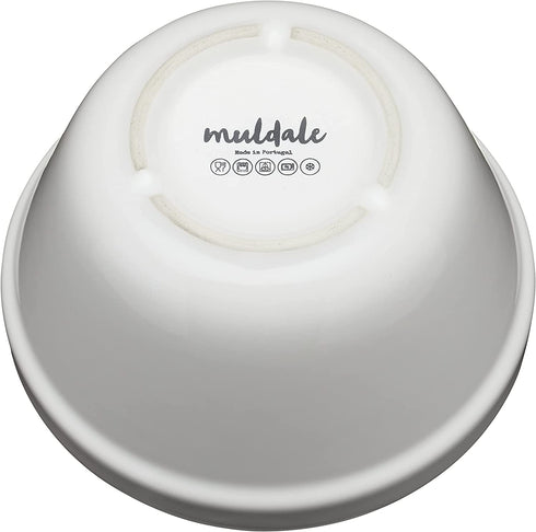 Muldale Traditional White Pudding Basin 0.65qt, Heat Proof Ceramic Mixing Bowl 0.6L Premium Ceramic Baking Bowl| Perfect for Steamed Pudding and Desserts, Made in Europe