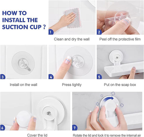 Bathlux Self Adhesive Shower Shelf, Non-Drilling Bathroom Shelf, Wall Mounted for Apartment, Bathroom Organizer, White, for Home Decor/Kitchen/Bathroom-30134