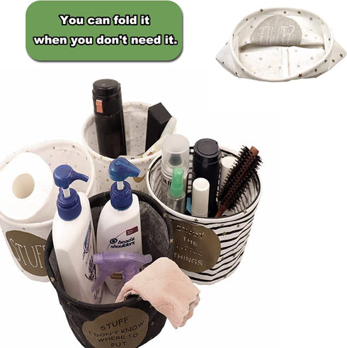 Viierik Foldable Storage Organizer Basket Fabric Waterproof Storage Bins Organizers for Nursery Shelf, Closet, Office - Pack of 4
