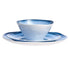 Amazon Basics 12-Piece Melamine Dinnerware Set - Service for 4, Blue Glaze with Rustic Edge