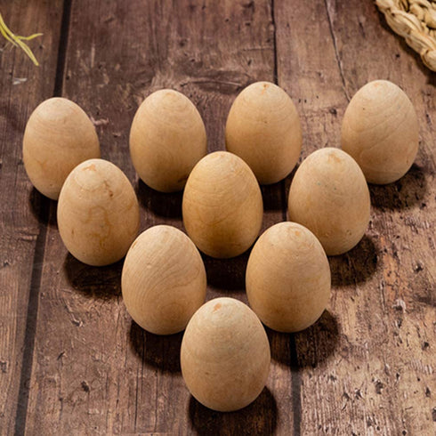 Kisangel 20pcs Unfinished Wood Eggs Smooth Flat Bottom Wooden Easter Craft Eggs for Easter Display Smooth Ready to Paint and Decorate S