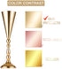 2 Pcs Tabletop Metal Wedding Flower Trumpet Vase, Table Decorative Centerpiece, Artificial Flower Arrangements for Anniversary Ceremony Party Birthday Event Aisle Home Decoration (Gold)