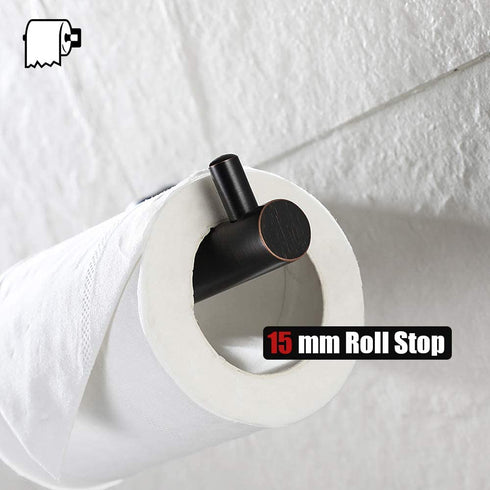 JQK Toilet Paper Holder Oil Rubbed Bronze, 5 Inch 304 Stainless Steel Tissue Paper Dispenser for Bathroom, Hold Mega Rolls Wall Mount, TPH100-ORB