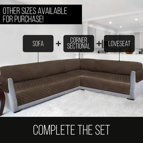 Sofa Shield Patented Large Recliner Slipcover, Reversible Tear Resistant Soft Quilted Microfiber, 28" Seat Width, Durable Furniture Stain Protector with Straps, Washable Cover for Dogs, Kid, Chocolate