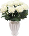 XDLBONNIE Artificial Silk Roses Long Stem Fake Rose Bulk with Stems Real Touch Flowers Bouquet for Wedding Home Party Arrangement Decoration Centerpieces Event Gift 10Pcs (White)