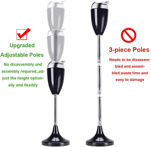 RELIANCER Floor Standing Ash Tray with Lid Adjustable Height from 21.5" to 35" Stainless Steel Contemporary Self-Cleaning Telescopic Smoking Ashtray Cigarette Ashtrays Tall Patio Windproof Ash Holder