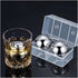 Ecentaur Reusable Stainless Steel Ice Cube Metal Whiskey Stones Ball for Drinks 5.5cm Set of 2