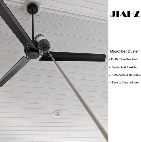 JIAHZ Microfiber Duster,7 PCS Feather Duster Cleaning Kit with 100 inches Extension Pole,Reusable Bendable Cobweb Dusters for Cleaning Ceiling Fan,Car,Computer,Blinds,Furniture