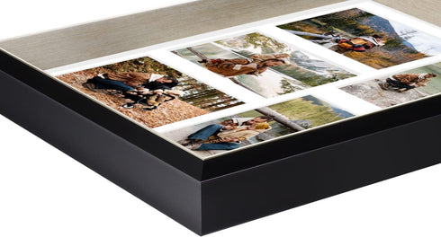 Space Art Deco, 11X14 Collage Picture Frame with 5 Opening Mat for 4X6 Photos Displays or 11X14 Poster Frame Without Mat, Shatter Resistant Glass Wall Mounting(Silver/Black, 1-Pack)
