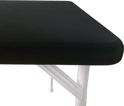 Monibana Cocktail Fitted Spandex Stretch Square Table Covers Caps Elastic Square Tablecloth Black Table Topper 34x34 Inch