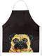 Caroline's Treasures MW1254APRON Pug it Out Apron Polyester Cloth Adult Bib Styled Washable Kitchen Apron, Large, Multicolor