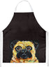 Caroline's Treasures MW1254APRON Pug it Out Apron Polyester Cloth Adult Bib Styled Washable Kitchen Apron, Large, Multicolor