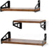 QEEIG Farmhouse Floating Shelves Bathroom 6 inch Deep Wall Shelf for Bedroom Mounted Shelving Dinning Living Room Wide Shelfs Farmhouse Kitchen Storage Rack Set of 3, Rustic Brown FS635-023BN