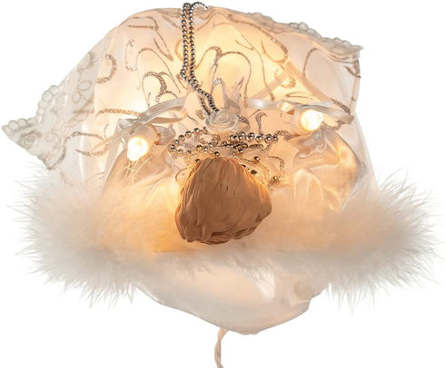 Kurt Adler UL 10-Light Angel Treetop, 9-Inch, White/Silver