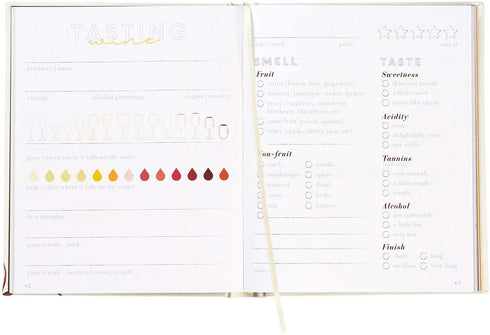 C.R. Gibson White"Wine Tasting Journey" Guided Journal, 6.5'' W x 8'' L, 200 Pages