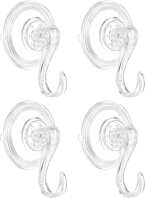 Starkitchen 4 Packs Reusable Heavy Duty Vacuum Suction Cup Hooks for Shower Bathroom Kitchen Glass Door Window Christmas Wreath