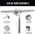 Squeegee for Shower Glass Door, 12-Inch All-Purpose Shower Squeegee for Bathroom, Car Window and Tiles with Adhesive Holder & 1 Replacement Squeegee Blade, Stainless Steel