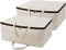 iwill CREATE PRO Breathable Canvas Soft Storage Bag with Handles, Beige, 2pcs