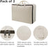iwill CREATE PRO Breathable Canvas Soft Storage Bag with Handles, Beige, 2pcs