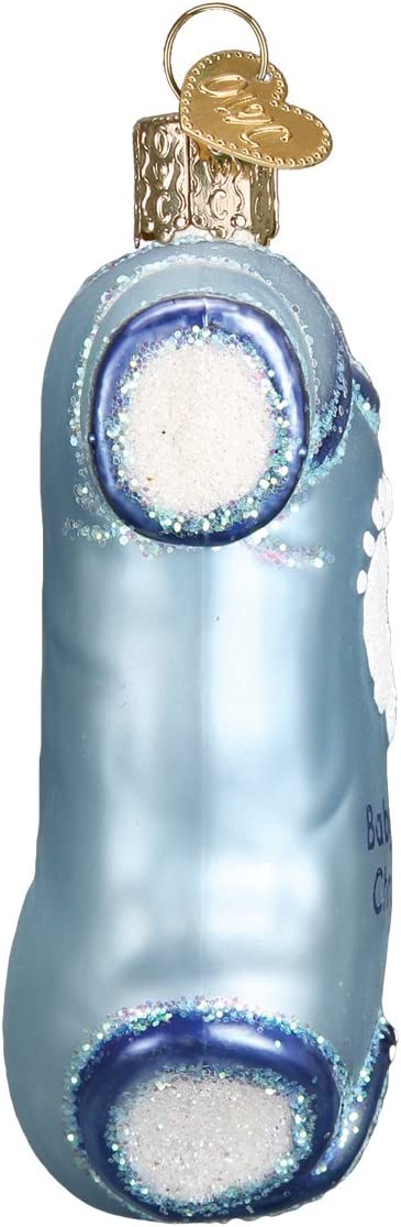 Old World Christmas Ornaments: Baby Collection Glass Blown Ornaments for Christmas Tree, Blue Onesie