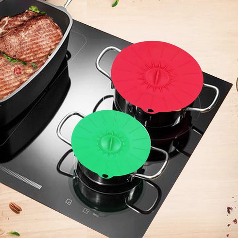 Microwave Covers, Silicone Food Lids sets, 5 Colorful Combo for Bowl Cup Pot Skillet Airtight Seal Super Suction Lid