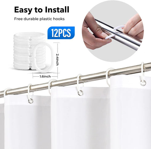 AODERTI Blue Shower Curtain with 12 Hooks, 72''x72'' Waterproof Polyester Fabric Shower Curtain for Bathroom, Heavy Weighted Hem Bathroom Curtain, Machine Washable, Quick Dry (Cornflower Blue)