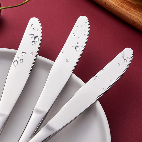 Aebeky 12-Piece Stainless Steel Table Knives,Dinner Knives Set,9.1-Inch (12-Piece)