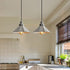 PoKat Industrial Metal Pendant Light, Modern Adjustable Hanging Light Fixtures, Nickel Farmhouse Style Ceiling Lamp for Kitchen Island Dinning Table Hallway Bedroom Indoor Entryway, E26 Base,2 Pack