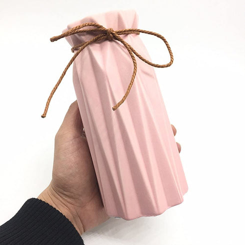 Anding Pink Ceramic Vase - Elegant Origami Art Design- Ideal Gift for Friends and Family, Wedding, Desktop Center Vase, A Perfect Home Decor Vase (LY097)