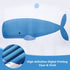 Feagar Fabric Shower Curtain for Bathroom, Blue Cute Whale Shower Stall Curtain with 12 Reinforced Grommets and Hooks, Weighted Hem, Waterproof, Machine Washable, Kids Bathtub Hotel Decor, 72"W x 72"H