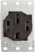 Leviton 279-S00 50 Amp, 125/250V, Nema 14-50R, 3P, 4W, Flush Mounting Receptacle, Straight Blade, Industrial Grade, Grounding, Side Wired, Steel Strap, Black