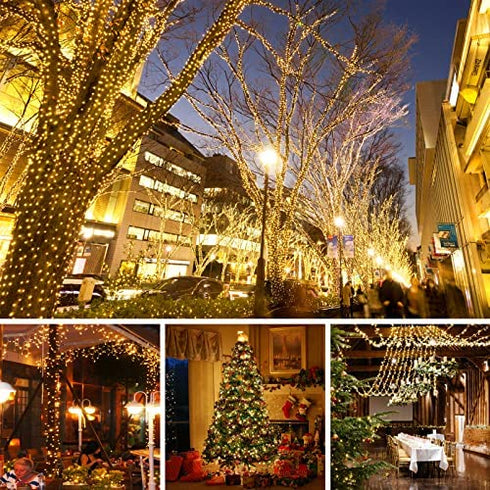 36ft 100 LED Battery Operated String Lights with Auto-Timer for Outdoor Garden Patio Lawn Party (IP65 Waterproof, 8 Modes, 120 Hours of Lighting, Warm White)