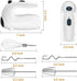 Hand Mixer Electric 120W Handheld Mixer 5 Speeds for Baking Cake Egg Cream Food Beater, Turbo Boost/Self-Control Speed + 5 Speed + Eject Button + 5 Stainless Steel Accessories