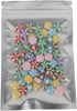 Clear Window Flat Colored Metallic Foil Zipper Seal Bag (100 Pack) (White, Flat | 1.5oz)