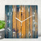 Wooden Wall Clock Silent Non-Ticking ,Blue Brown Gray Wood Grain Cracks Retro Wooden Square Rustic Coastal Wall Clocks Décor for Home Kitchen Living Room Office, Battery Operated(12 Inch)