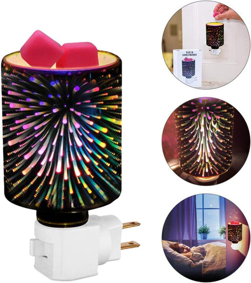 Uonlytech Electric Wax Melt Warmer Plug-in Glass Fragrance Warmer Oil Burner Scent Wax Tart Warmer Lamp Night Light for Spa Wedding Home Decor