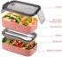 Bento Box For Adults Natraprow BPA-Free Bento Box Lunch Box Leak Proof 3 Compartments Bento Box Kit With Detachable Divider , Lunch Bag, Stackable Lunch Containers Pink Bento Box With Utensils (pink)