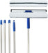ITTAHO All Purpose Window Squeegee, with 58" Stainless Steel Long Handle and 2 Pcs Microfiber Scrubber Sleeve, 12" Squeegee for Window Cleaning, Car Window, Hard-to-Reach Areas Cleaning Tool