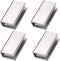 DOKU 4Pcs Adjustable 304 Stainless Steel Glass Clip Clamp Support 0.32"(8mm)-0.48"(12mm) Glass Shelf Brackets, Space Saving Bathroom Wall Mounted, Brushed Finished