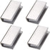 DOKU 4Pcs Adjustable 304 Stainless Steel Glass Clip Clamp Support 0.32"(8mm)-0.48"(12mm) Glass Shelf Brackets, Space Saving Bathroom Wall Mounted, Brushed Finished