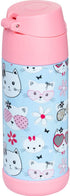 Snug Kids Water Bottle - insulated stainless steel thermos with straw (Girls/Boys) - Kitty, 12oz