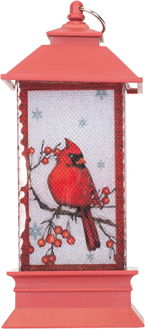 Roman Cardinal In Lantern 6.25 Inch Acrylic Swivel Plug Bubble Night Light