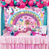 7x5ft girl dream sweet 16 pink party backdrop crazy big glitter happy birthday banner colorful happy cartoon unicorn puppy photo booth Studio Props Dessert Table Banner Party Supplies mural poster