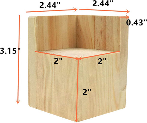 HONJIE Set of 4 Bed Risers Furniture Square Risers 2 Inches Wooden Solid Wood Original Color For DIY Painting Sofa Couch Chair Table Increase Legs