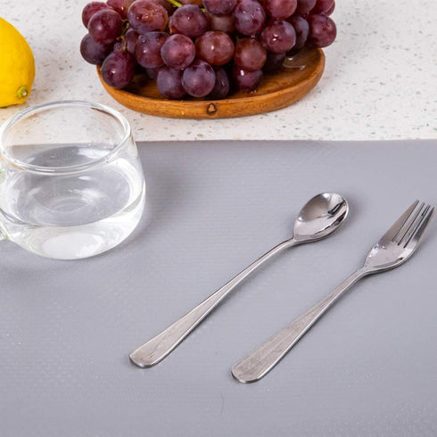 Premium Shelf Liner Non-Slip Drawer Liner No Stick Washable Fridge Mat Water-Poof for Kitchen Cabinet Shelf 12 Inches ×15 Feet - Grey