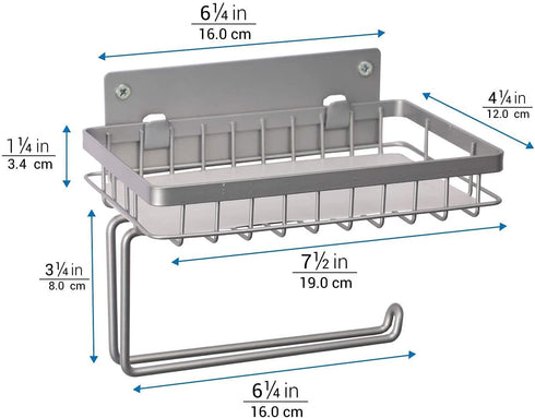 Toilet Paper Holder with Shelf, LKKL Toilet Tissue Paper Holder Wall Mounted, Bathroom Toilet Paper Roll Holder Storage, Bathroom Accessory Tissue Roll Dispenser and Shelf - Silver